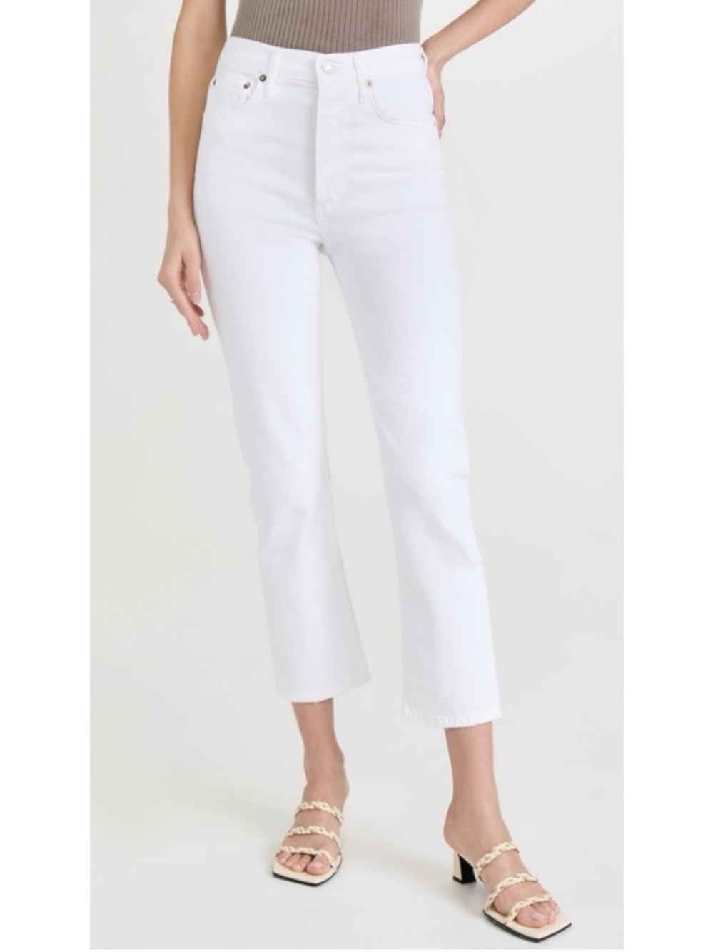 AGOLDE Riley Crop Jeans in White